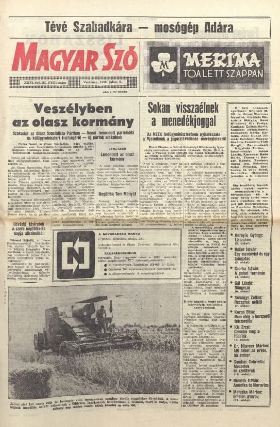 Magyar Szó, 26. évf. 1969. július 6. 183. sz. 1–32. oldal