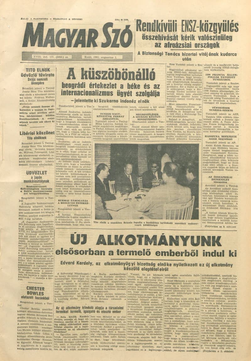 Magyar Szó, 18. évf. 1961. augusztus 1. 177. sz. 1–12. oldal