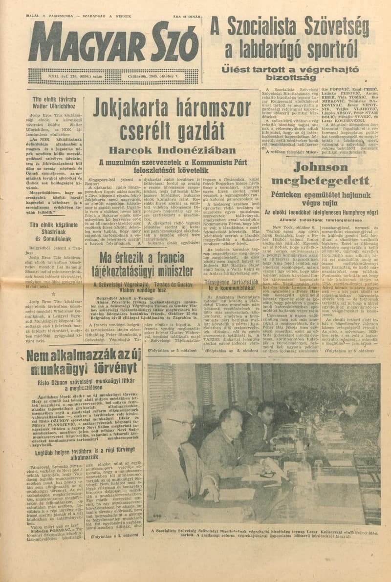 Magyar Szó, 22. évf. 1965. október 7. 276. sz. 1–14. oldal