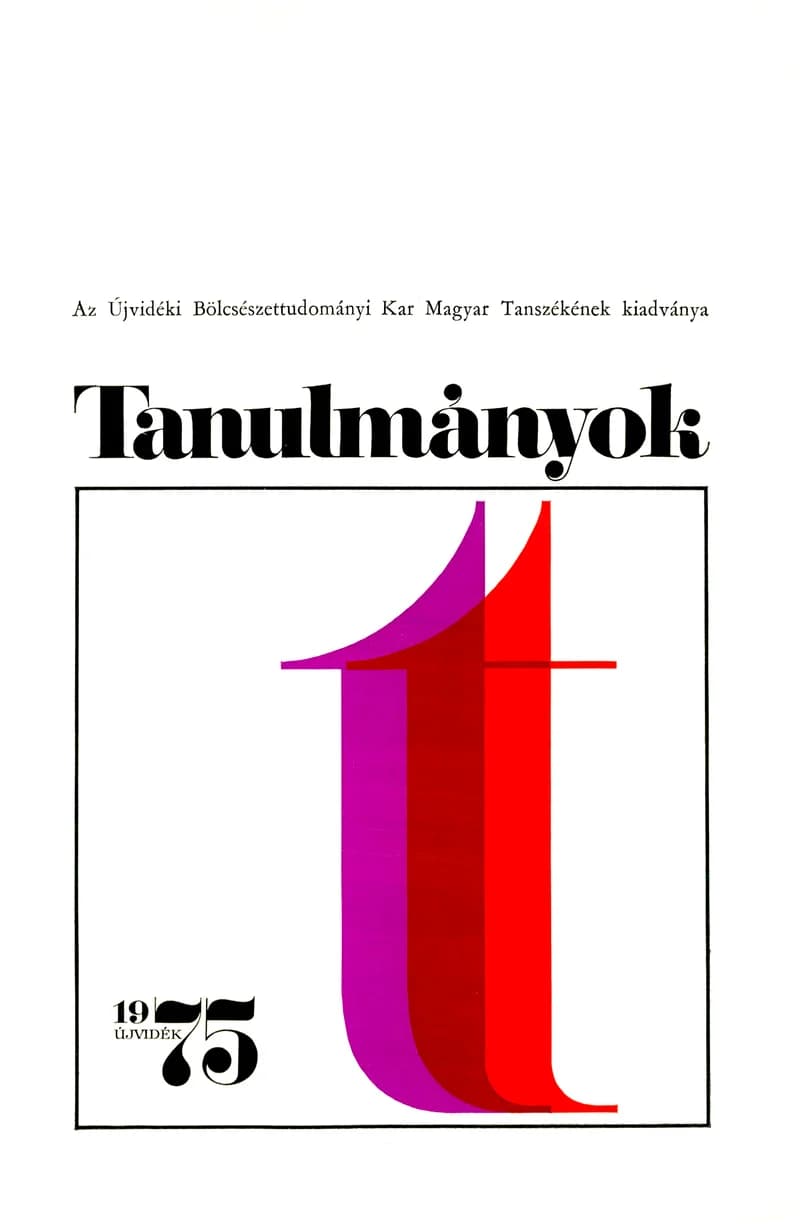 Tanulmányok, 7. évf. 1975. 8. sz. 1–239. oldal