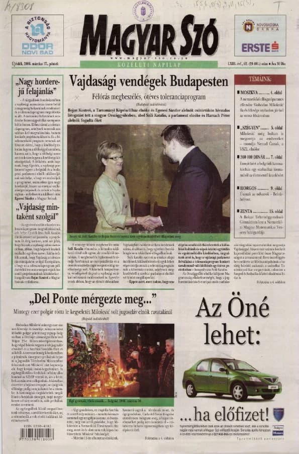 Magyar Szó, 63. évf. 2006. március 17. 62. sz. 1–20. oldal