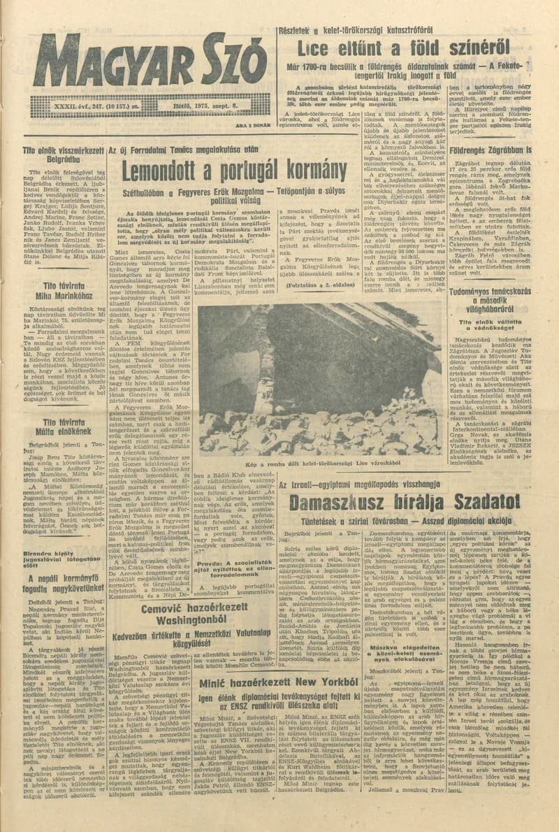 Magyar Szó, 32. évf. 1975. szeptember 8. 247. sz.
