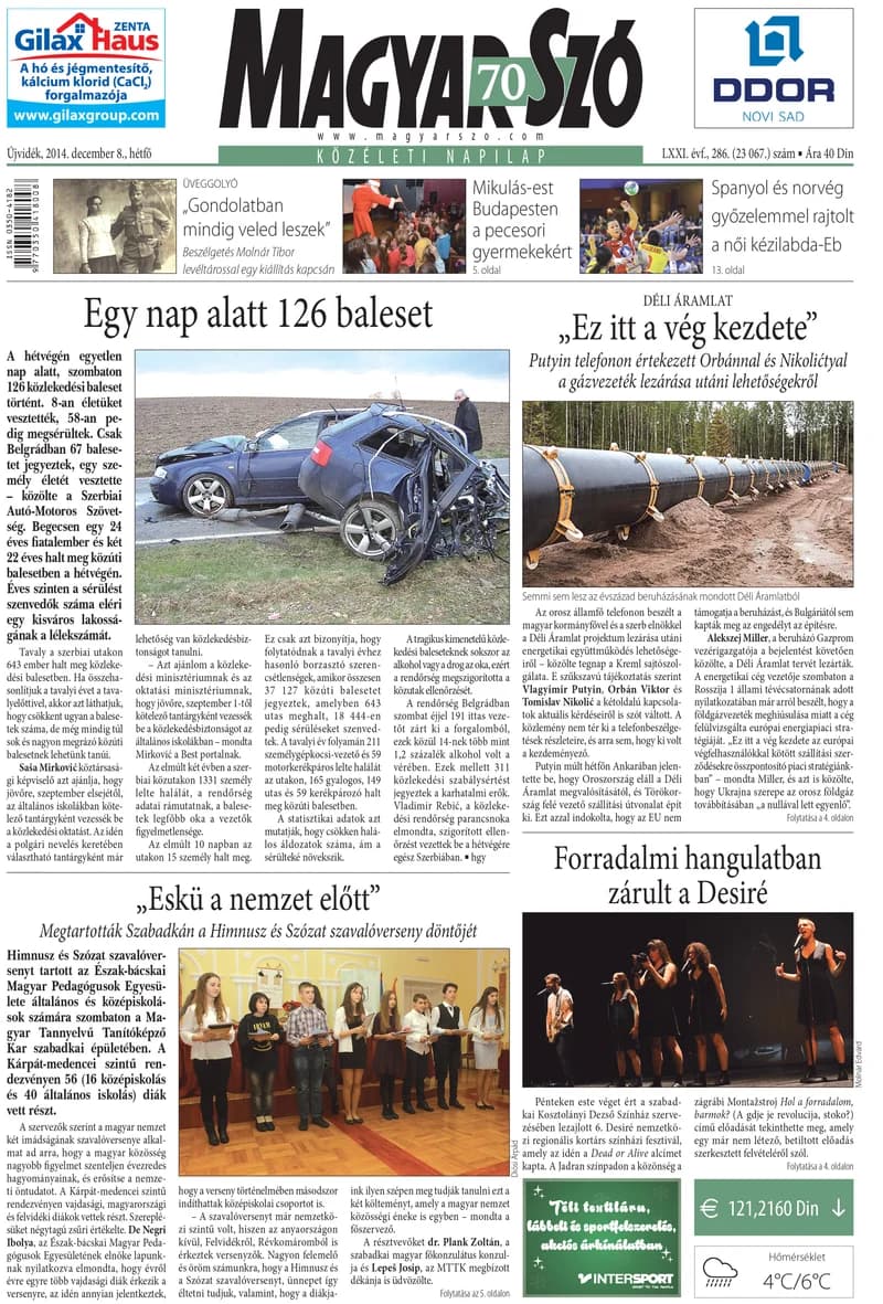 Magyar Szó, 71. évf. 2014. december 8. 286. sz. 1–20. oldal