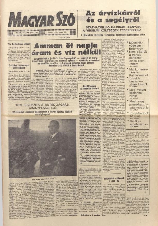 Magyar Szó, 27. évf. 1970. szeptember 22. 261. sz. 1–14. oldal