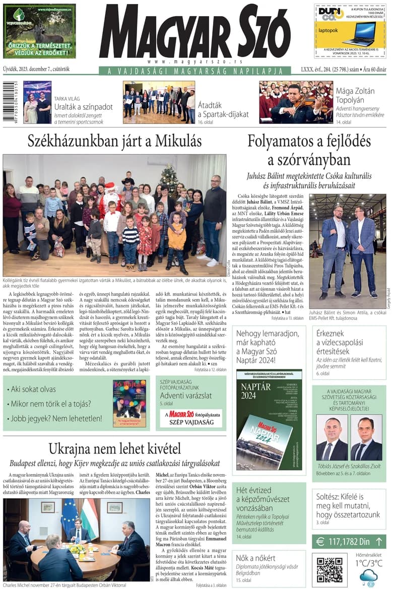 Magyar Szó, 80. évf. 2023. december 7. 284. sz. 1–20. oldal