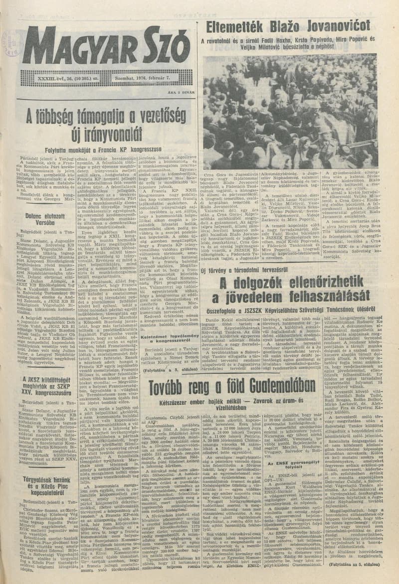 Magyar Szó, 33. évf. 1976. február 7. 36. sz.