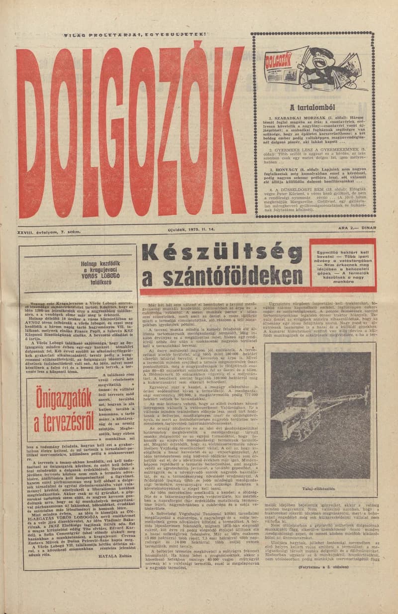 Dolgozók, 29. évf. 1975. február 14. 7. sz.