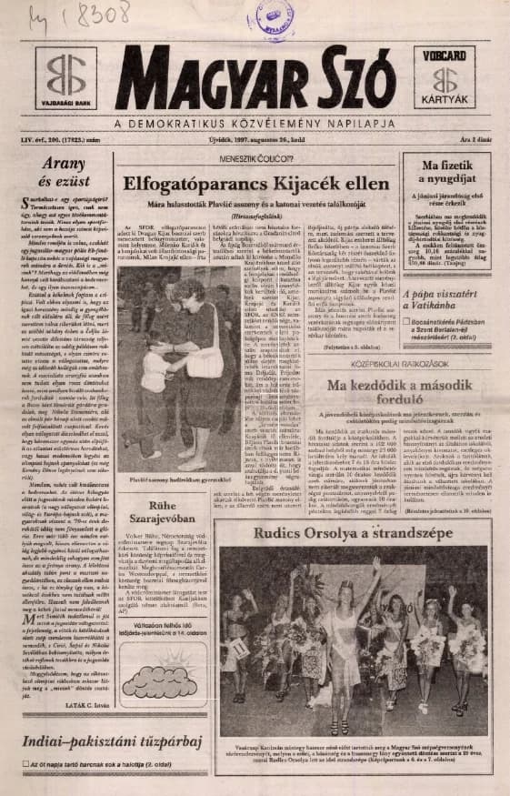 Magyar Szó, 54. évf. 1997. augusztus 26. 200. sz. 1–16. oldal