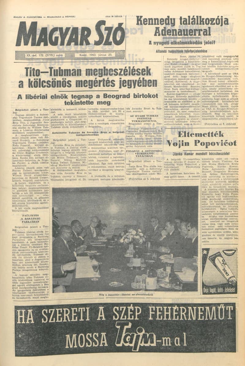 Magyar Szó, 20. évf. 1963. június 25. 172. sz. 1–14. oldal