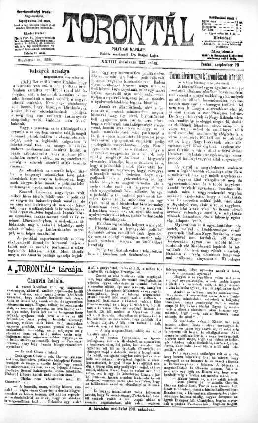 Torontál, 28. évf. 1899. szeptember 29. 223. sz.