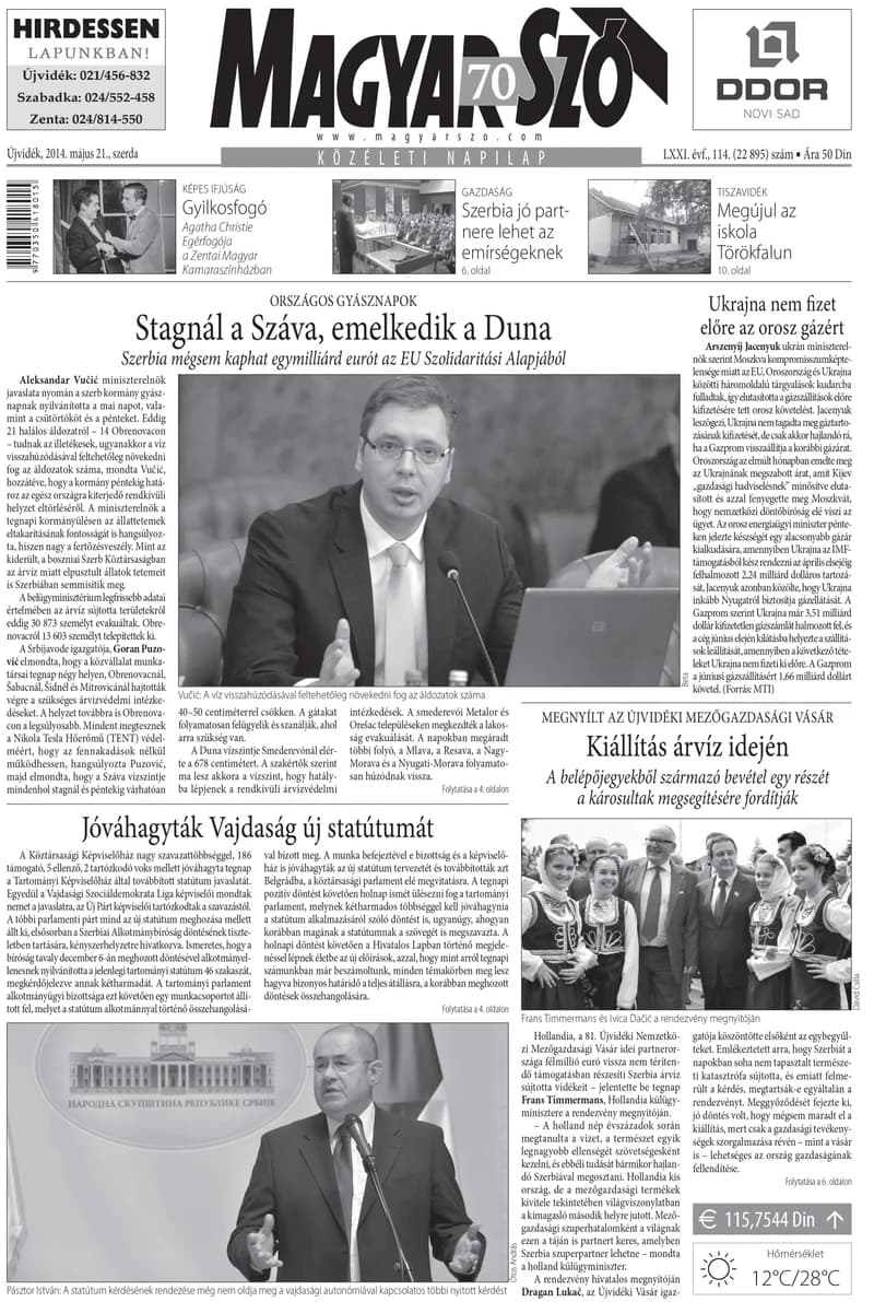 Magyar Szó, 71. évf. 2014. május 21. 114. sz. 1–20. oldal