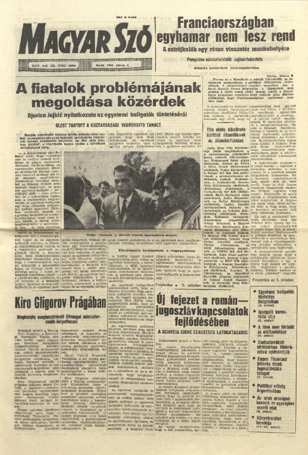 Magyar Szó, 25. évf. 1968. június 4. 152. sz. 1–16. oldal