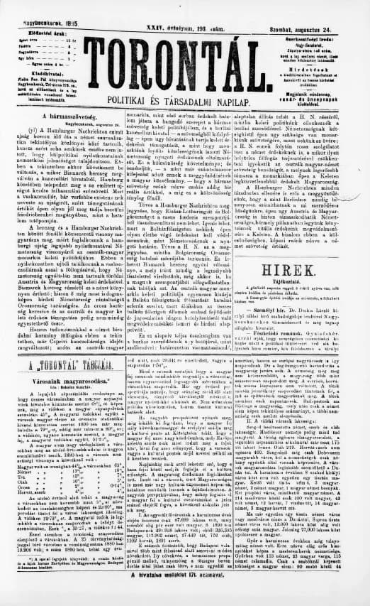 Torontál, 24. évf. 1895. augusztus 24. 193. sz.
