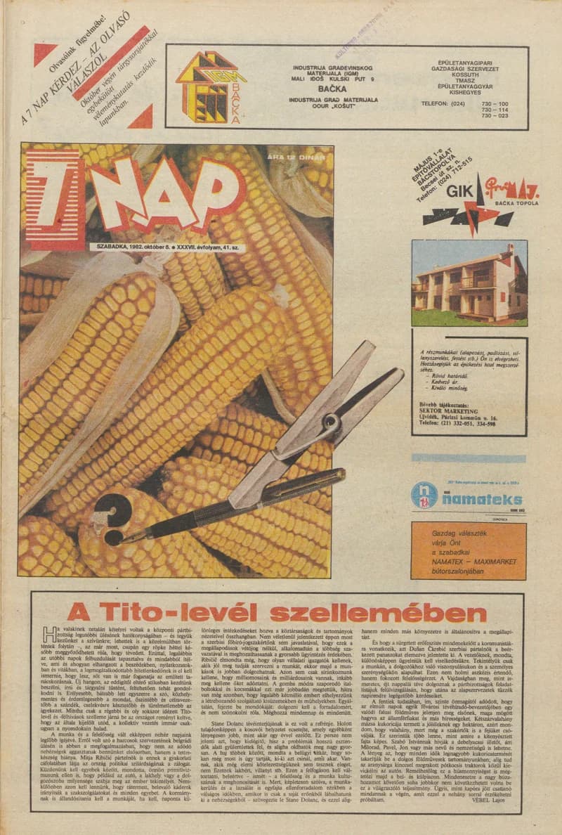 7 Nap, 37. évf. 1982. október 8. 41. sz. 1–16. oldal