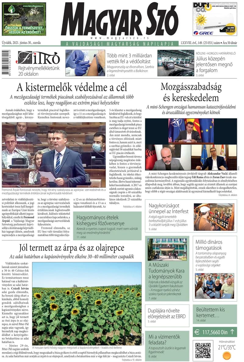 Magyar Szó, 78. évf. 2021. június 30. 149. sz. 1–16. oldal