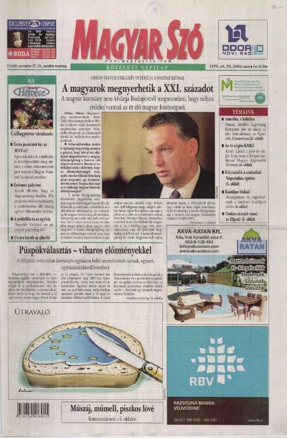 Magyar Szó, 67. évf. 2010. november 27. – 28. 278. sz. 1–52. oldal