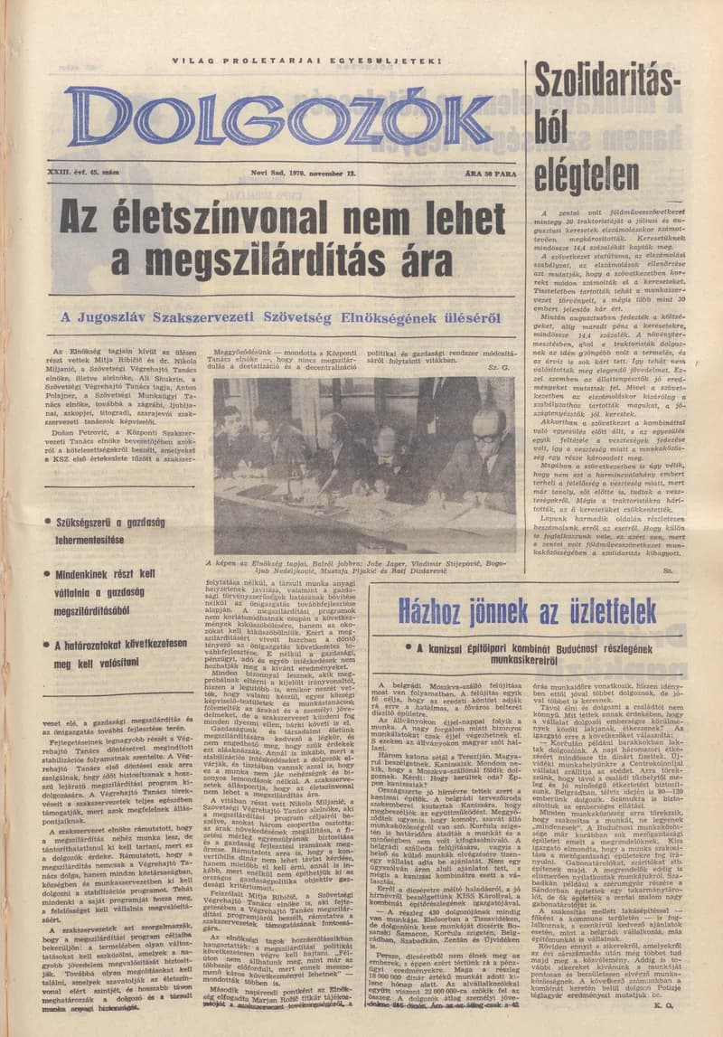 Dolgozók, 24. évf. 1970. november 20. 46. sz.