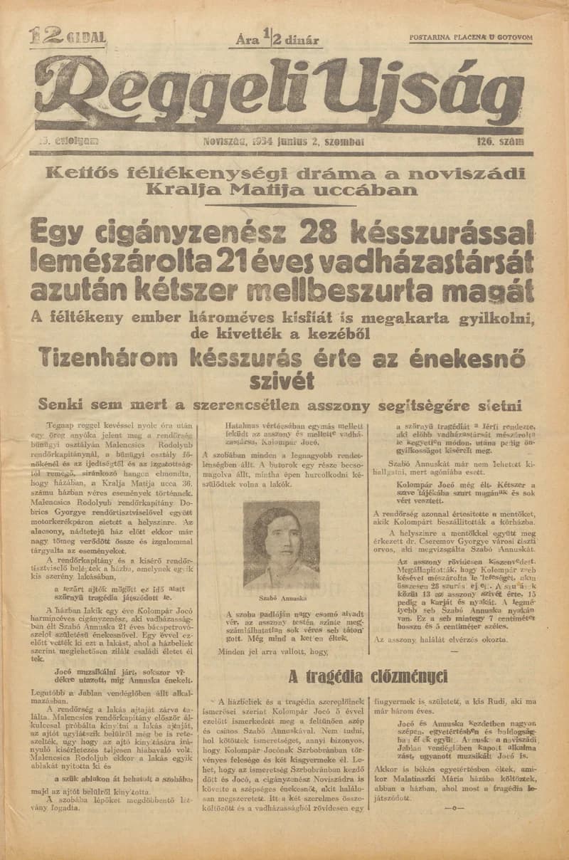 Reggeli Újság, 15. évf. 1934. június 2. 126. sz.