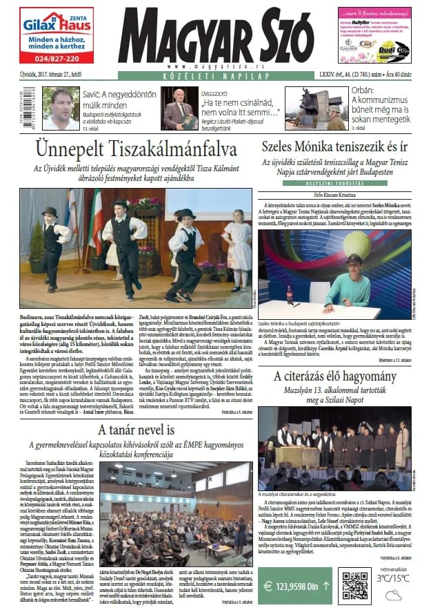 Magyar Szó, 74. évf. 2017. február 27. 46. sz. 1–20. oldal