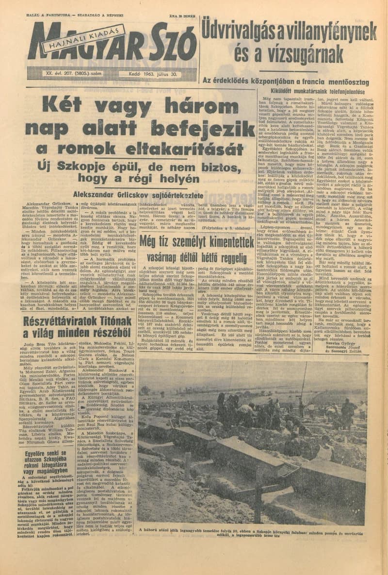 Magyar Szó, 20. évf. 1963. július 30. 207. sz. 1–14. oldal