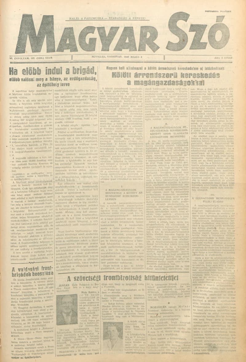 Magyar Szó, 6. évf. 1949. május 8. 107. sz. 1–4. oldal