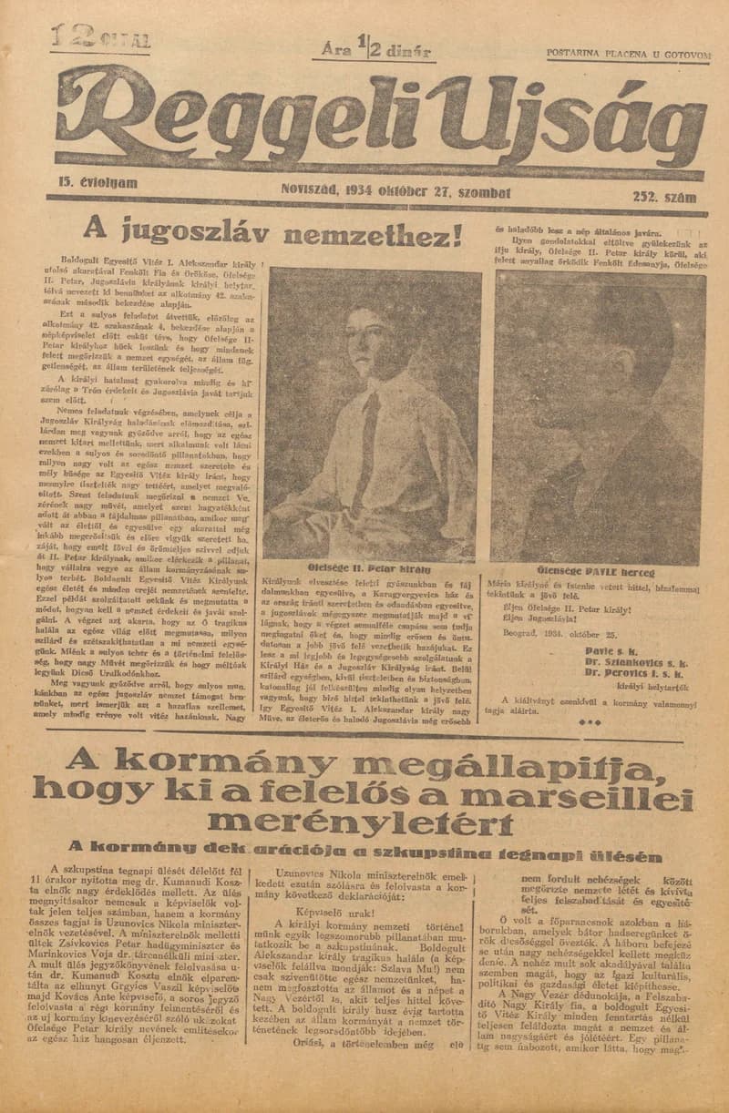 Reggeli Újság, 15. évf. 1934. október 27. 252. sz.