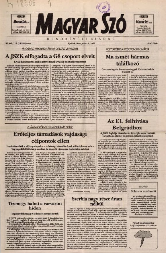 Magyar Szó, 56. évf. 1999. június 1. 117. sz. 1–8. oldal
