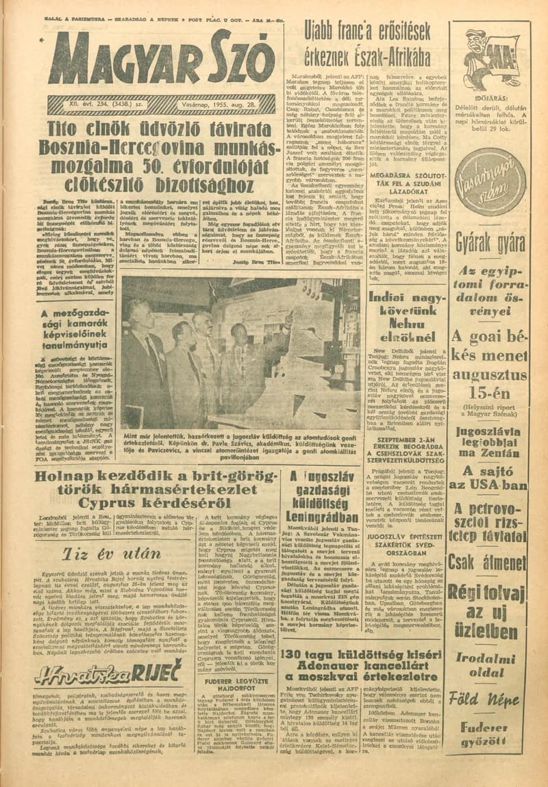 Magyar Szó, 12. évf. 1955. augusztus 28. 234. sz. 1–6. oldal