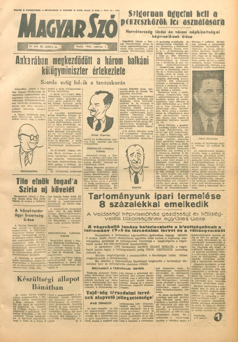 Magyar Szó, 12. évf. 1955. március 1. 58. sz. 1–8. oldal