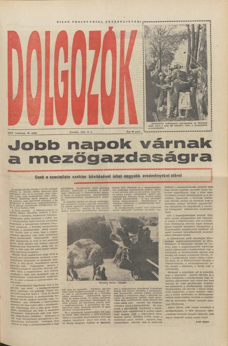 Dolgozók, 26. évf. 1972. május 5. 18. sz.