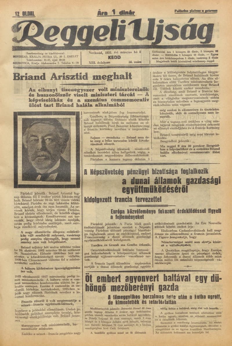 Reggeli Újság, 13. évf. 1932. március 8. 56. sz.