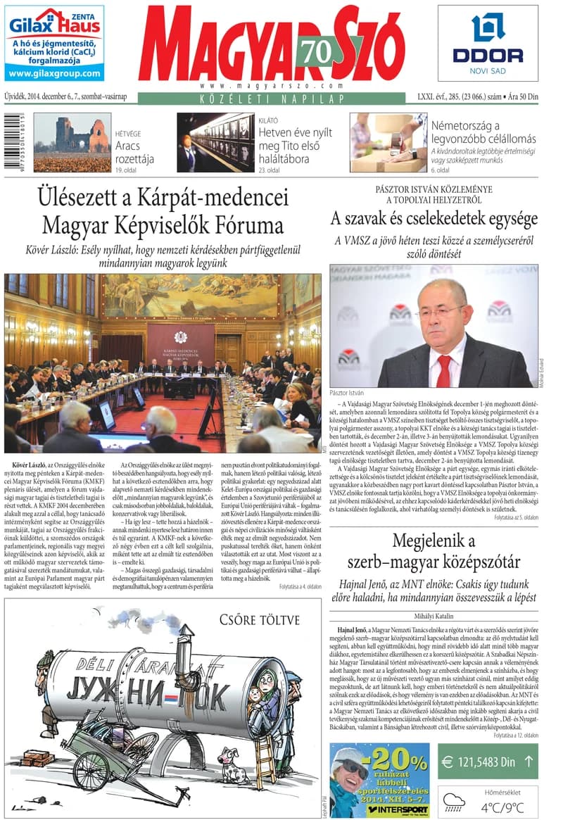 Magyar Szó, 71. évf. 2014. december 6. – 7. 285. sz. 1–32. oldal