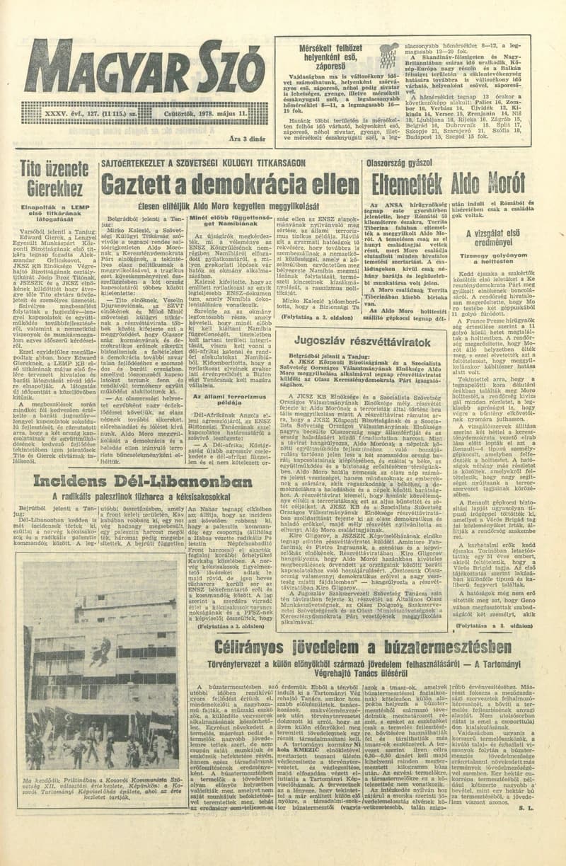Magyar Szó, 35. évf. 1978. május 11. 127. sz. 1–18. oldal