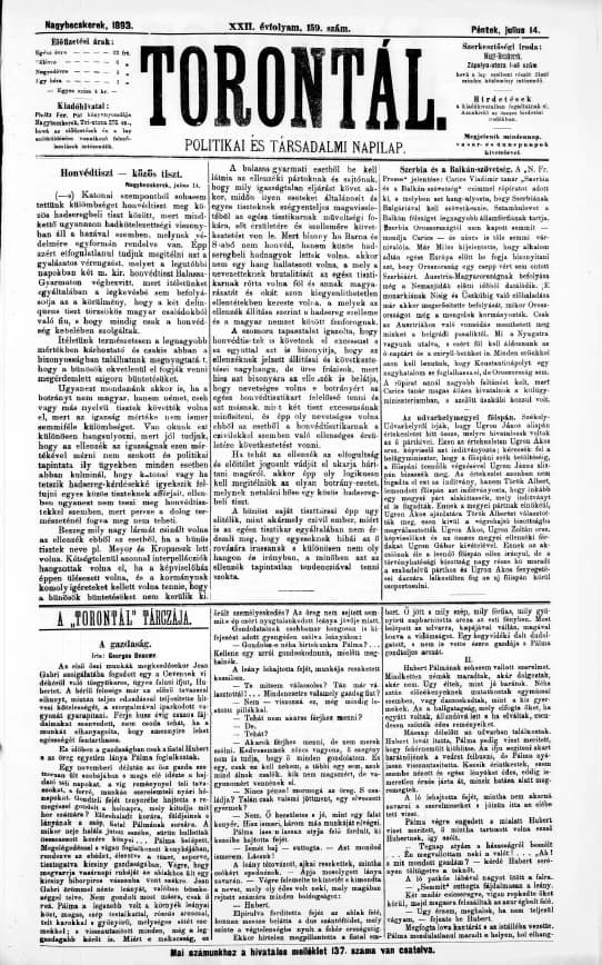 Torontál, 22. évf. 1893. július 14. 159. sz.