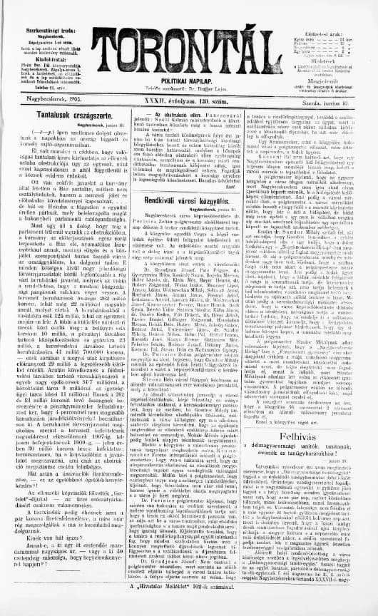 Torontál, 32. évf. 1903. június 10. 130. sz.