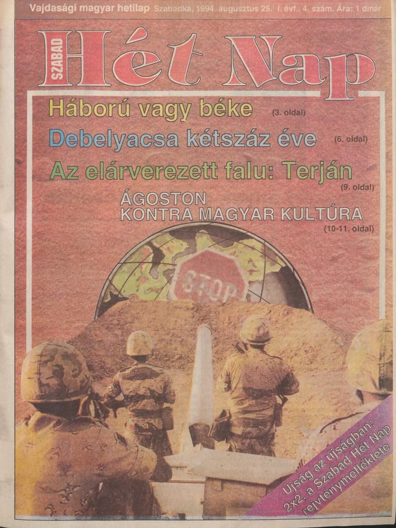 Szabad Hét Nap, 1. évf. 1994. augusztus 25. 4. sz.