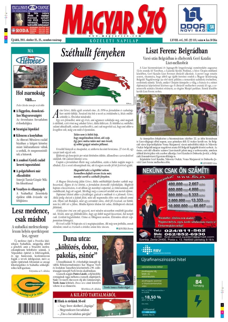 Magyar Szó, 68. évf. 2011. október 22. – 23. 247. sz. 1–48. oldal