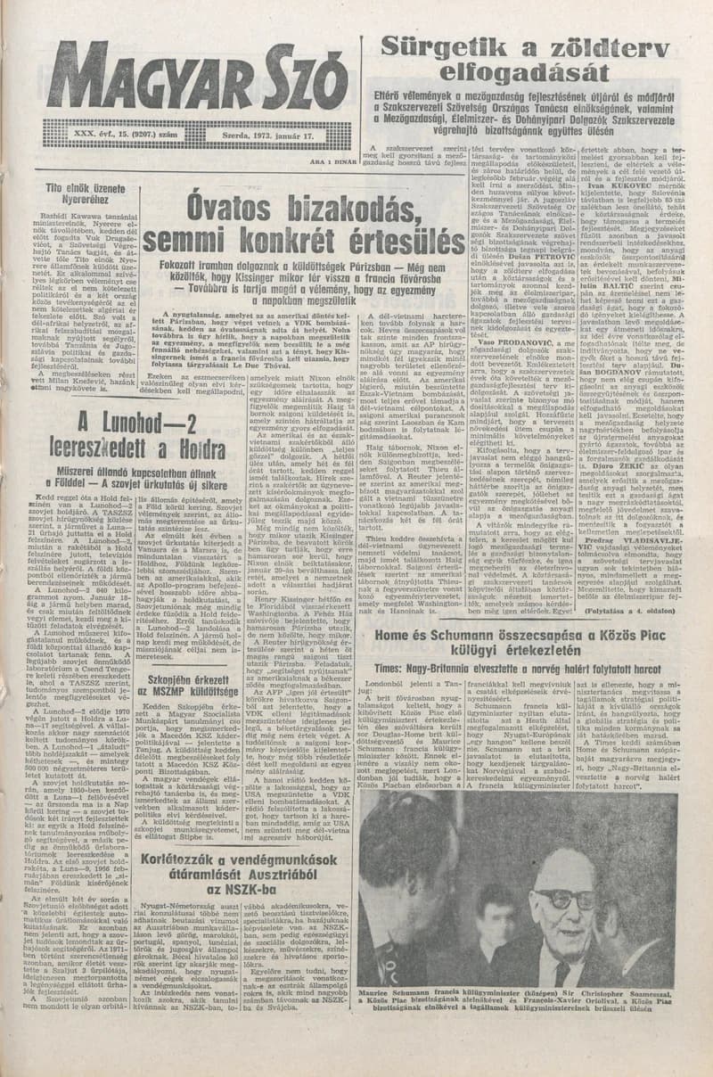 Magyar Szó 1973. január 17. 15. sz. 1–20. oldal