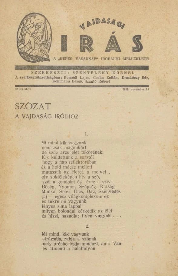 Vajdasági Írás, 1. évf. 1928. november 11. 37. sz. 225–256. oldal