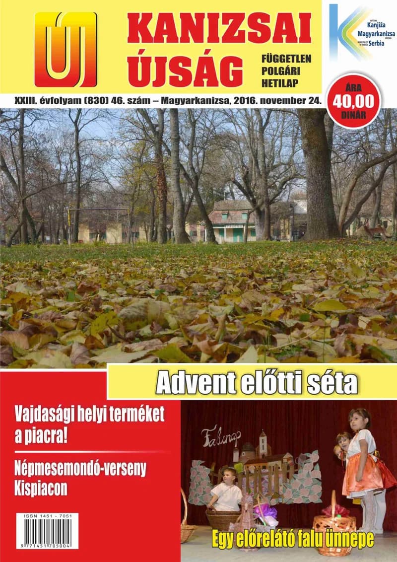 Új Kanizsai Újság, 23. évf. 2016. november 24. 46. sz.