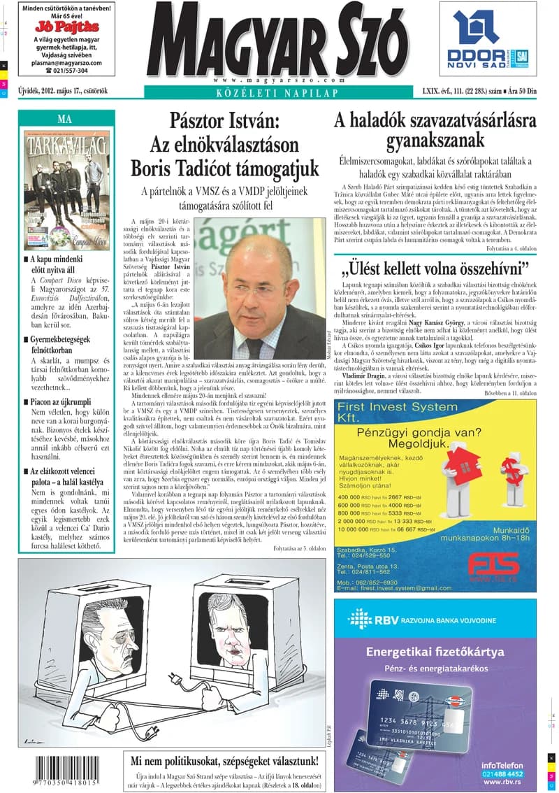 Magyar Szó, 69. évf. 2012. május 17. 111. sz. 1–20. oldal