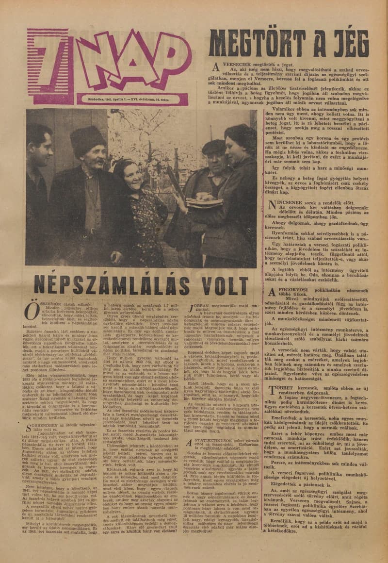 7 Nap, 16. évf. 1961. április 7. 14. sz. 1–20. oldal