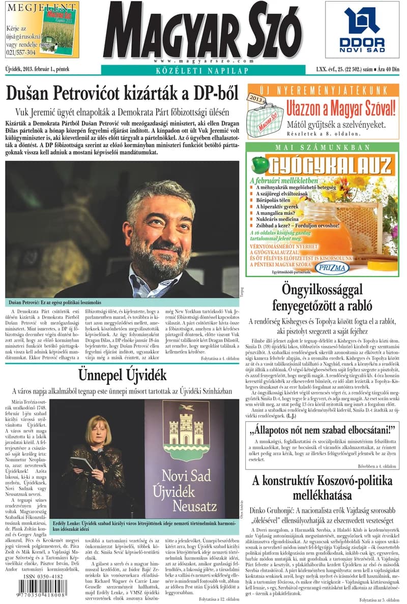 Magyar Szó, 70. évf. 2013. február 1. 25. sz. 1–20. oldal