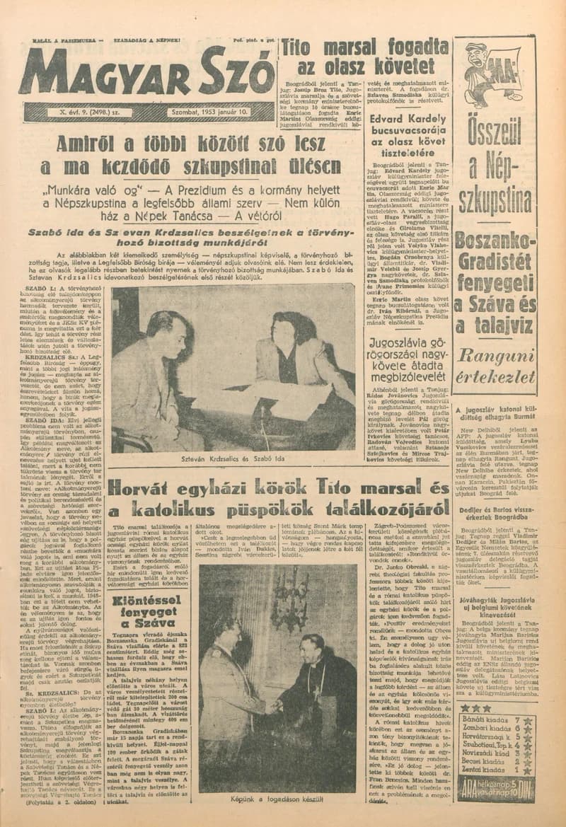 Magyar Szó, 10. évf. 1953. január 10. 9. sz. 1–8. oldal