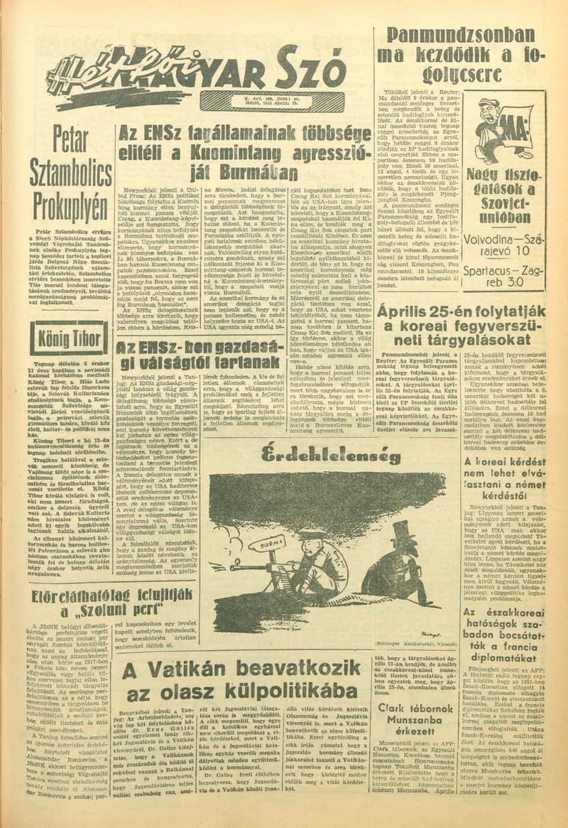 Magyar Szó, 10. évf. 1953. április 20. 109. sz. 1–8. oldal