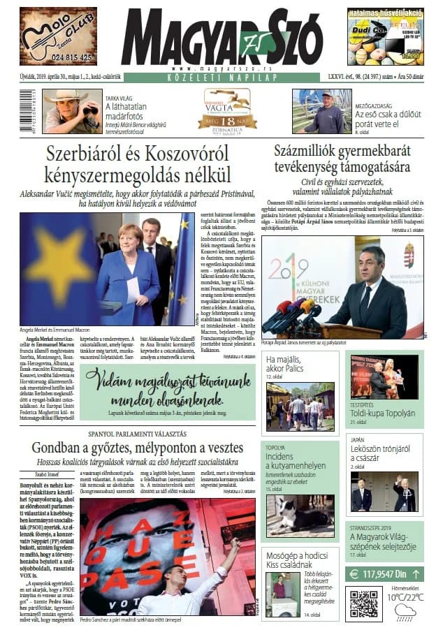 Magyar Szó, 76. évf. 2019. április 30. – május 2. 98. sz.