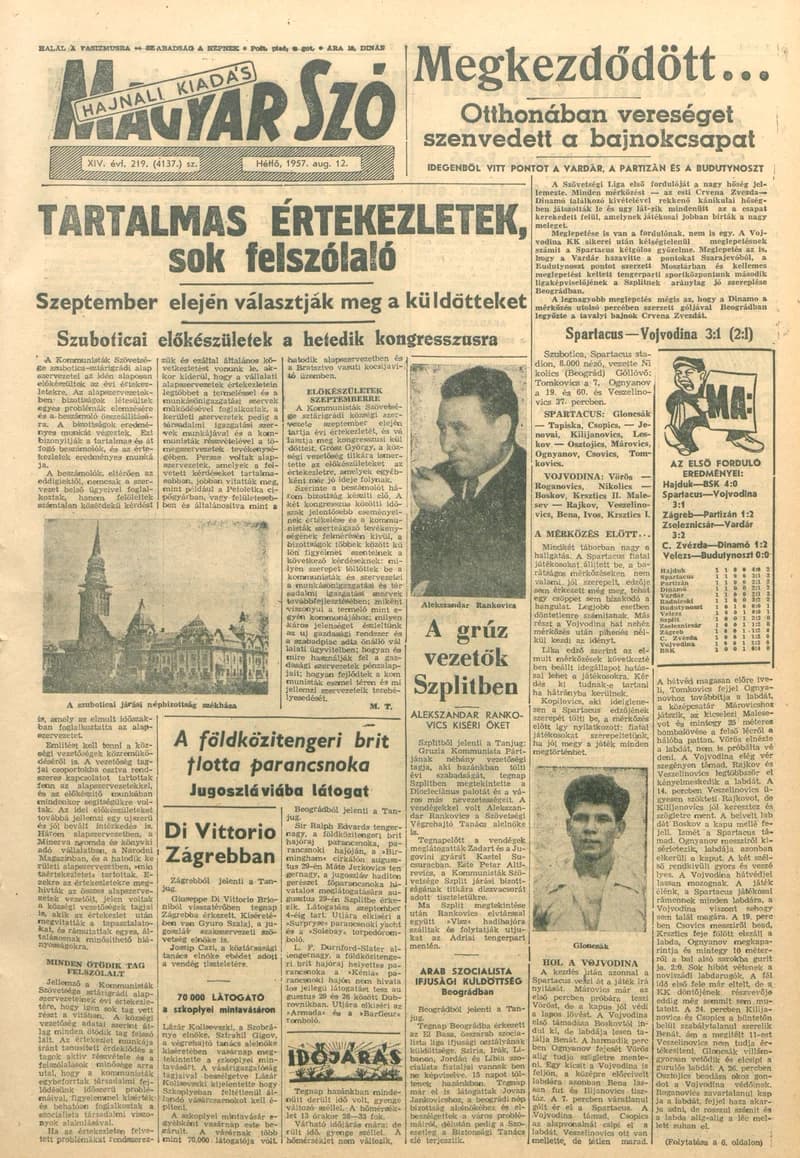 Magyar Szó, 14. évf. 1957. augusztus 12. 219. sz. 1–14. oldal