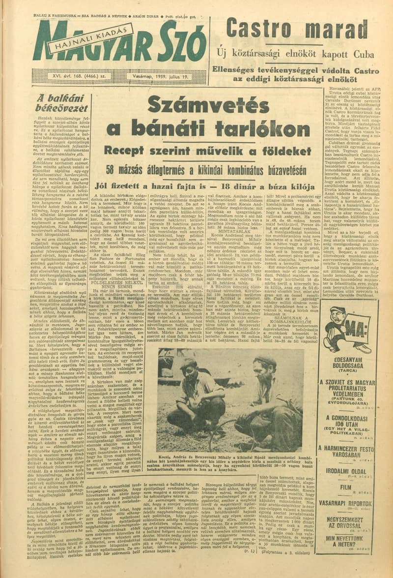 Magyar Szó, 16. évf. 1959. július 19. 168. sz. 1–22. oldal