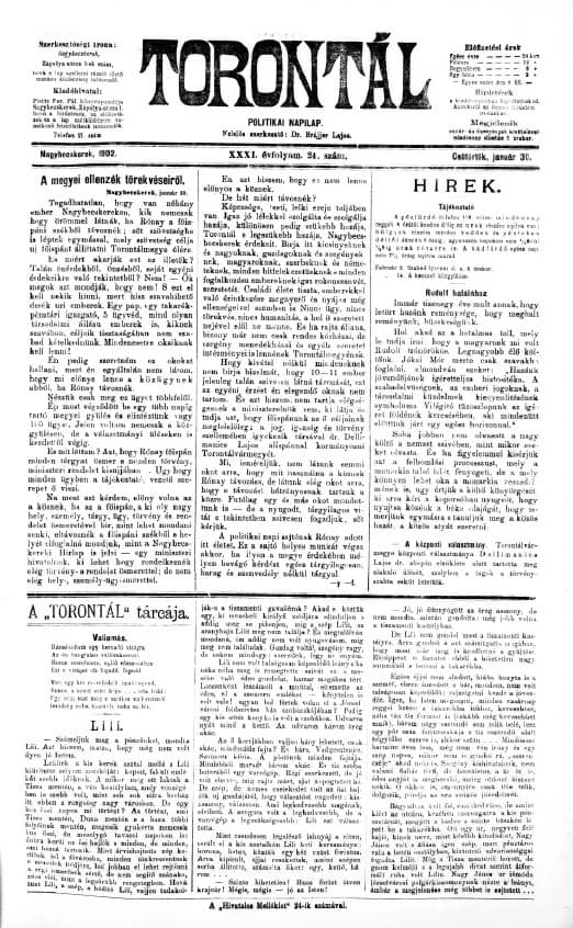 Torontál, 31. évf. 1902. január 30. 24. sz.