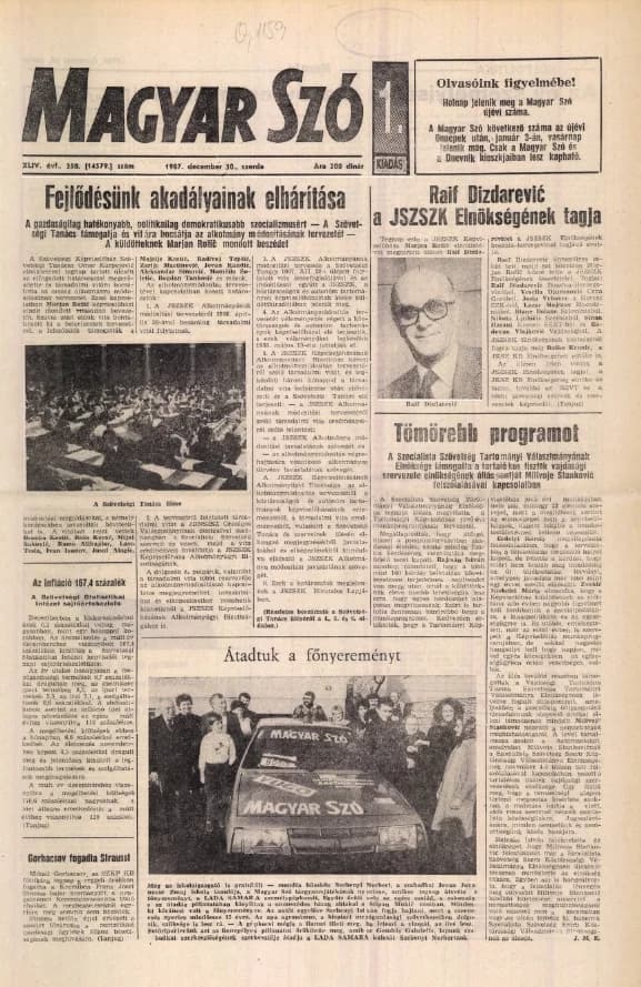 Magyar Szó, 44. évf. 1987. december 30. 358. sz. 1–20. oldal